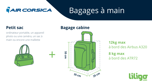 AIR CORSICA - 👜 [Bagage gratuit] 👜 : Avec Air Corsica, chaque passager a  droit GRATUITEMENT à un bagage en soute de 23 kg, et à un bagage cabine  dont le poids