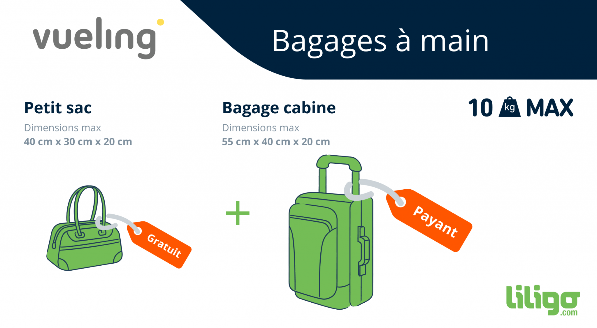 Bagages Vueling prix, poids, dimensions...